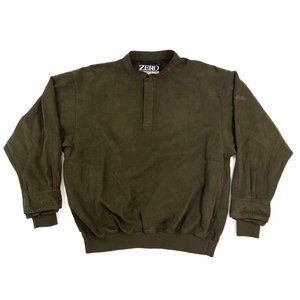 Zero Restriction Golf 1/4 Snap Pullover Jacket Mens Large Green Made In USA